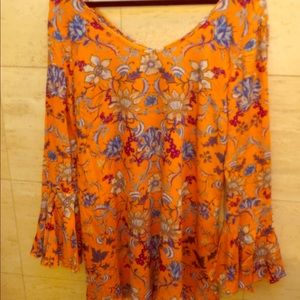 Bell sleeved sunflower yellow dress.